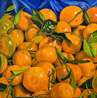 Mandarinas, 2011, óleo/lino, 135 cm X 135 cm