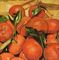 Mandarinas, 2011, oil on canvas 19.7 X 19.7 in