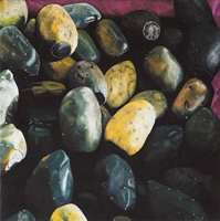 Tunas, 2002, oil on canvas 27.6 x 27.6 in