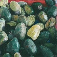 Tunas, 2003, oil on canvas 35.4 x 35.4 in