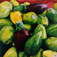 Tunas, 2004, oil on canvas 35.4 x 35.4 in