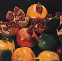 Granadas criollas, 2005, oil on canvas 59.1 x 59.1 cm