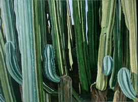Candelabro Oaxaqueño III, 2001, oil on canvas 44.9 x 60.6 in