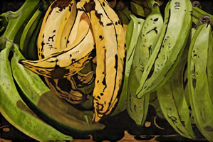 Plátanos Machos, 2011, oil on canvas 47.2 X 70.8 in