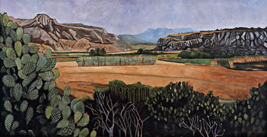 El valle de los habitantes de Yagul, 2009, oil on canvas, 38.6 X 74.8 in
