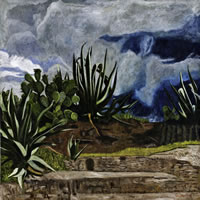 Cielo de tormenta sobre Teotihuacan, 2011, oil on canvas 39.3 X 39.3 in